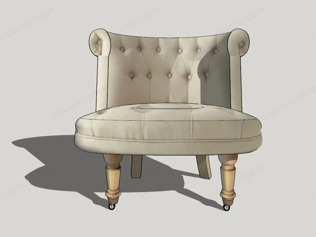 Tufted Tub Chair sketchup model preview - SketchupBox