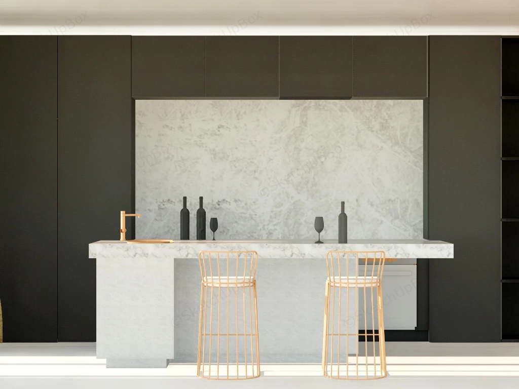 Kitchen Island Dining Table sketchup model preview - SketchupBox