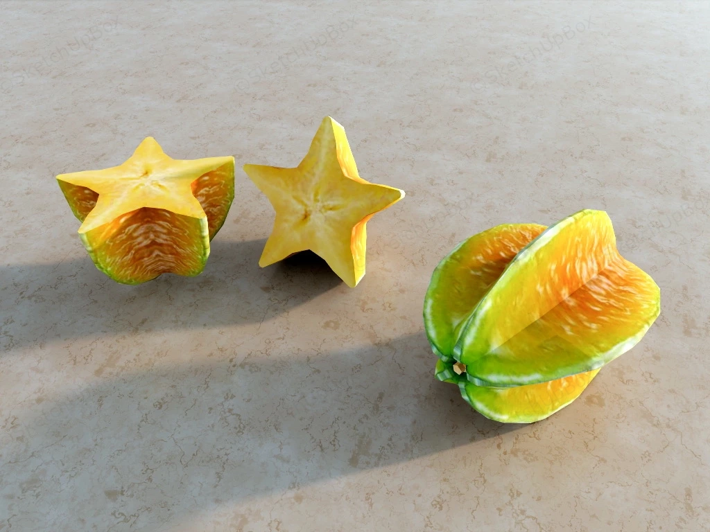 Ripe Star Fruit sketchup model preview - SketchupBox