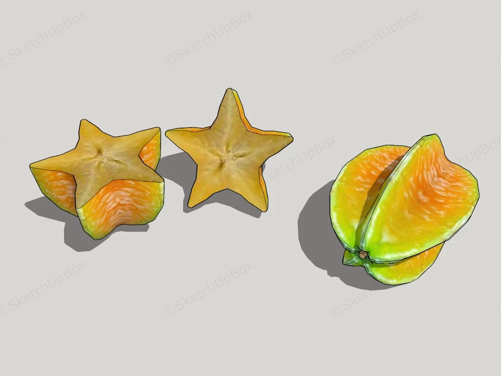 Ripe Star Fruit sketchup model preview - SketchupBox