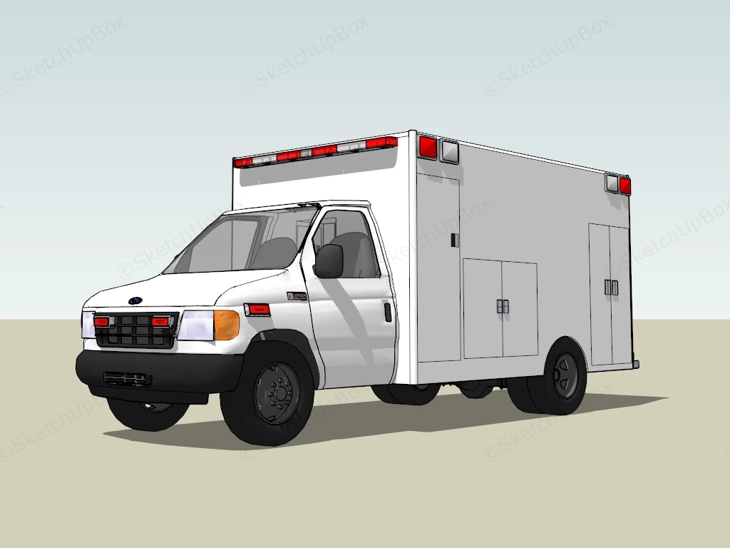 Ford Box Van sketchup model preview - SketchupBox