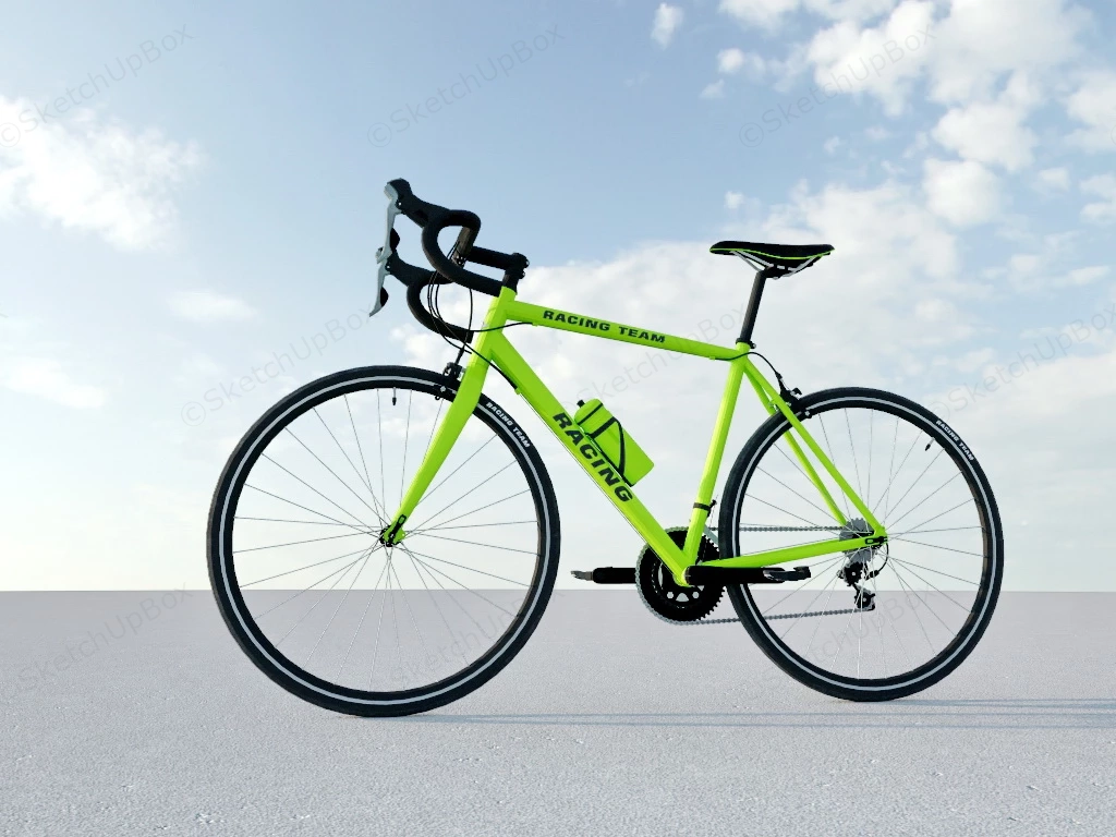 Green Racing Bicycle sketchup model preview - SketchupBox