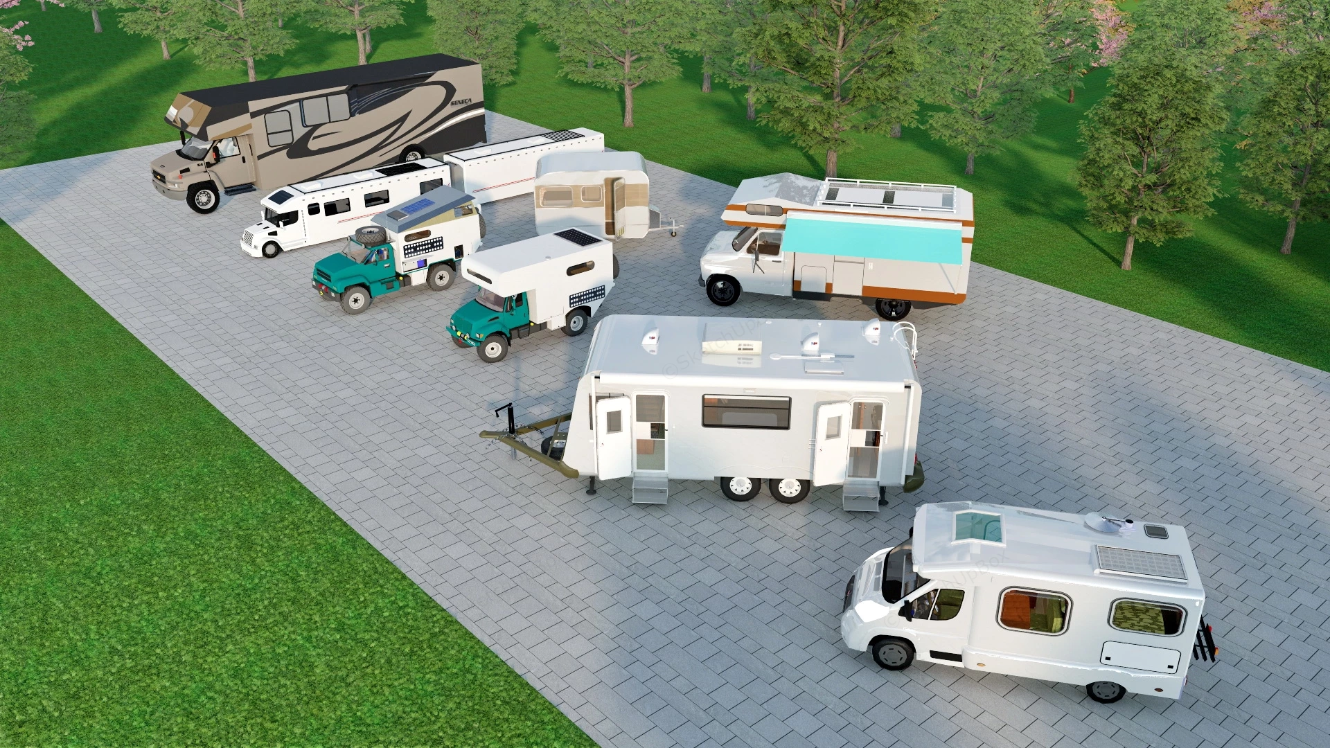 Campervan & RV Collection sketchup model preview - SketchupBox