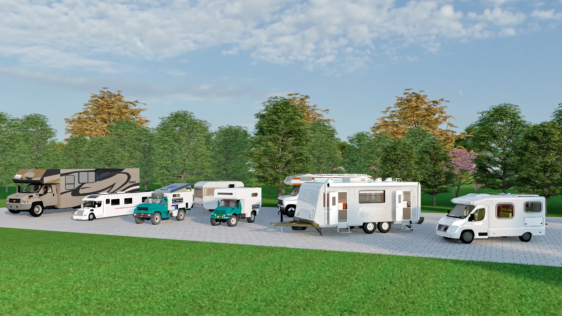 Campervan & RV Collection sketchup model preview - SketchupBox