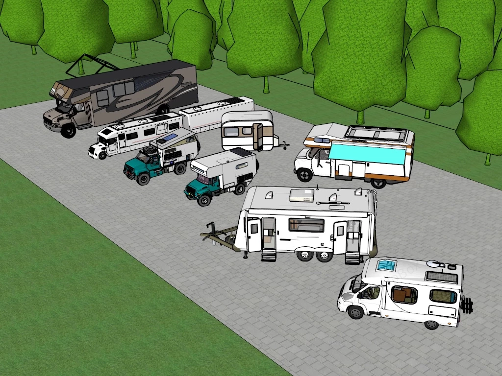 Campervan & RV Collection sketchup model preview - SketchupBox