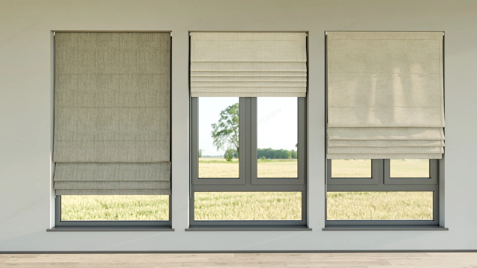 Roman Shades sketchup model preview - SketchupBox