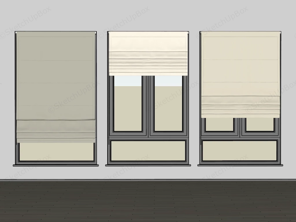 Roman Shades sketchup model preview - SketchupBox