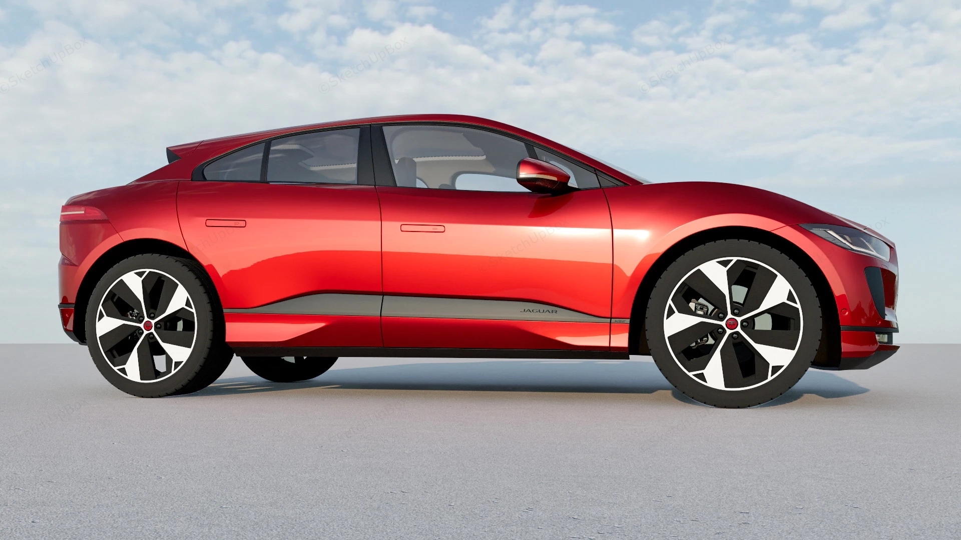 Jaguar I Pace sketchup model preview - SketchupBox