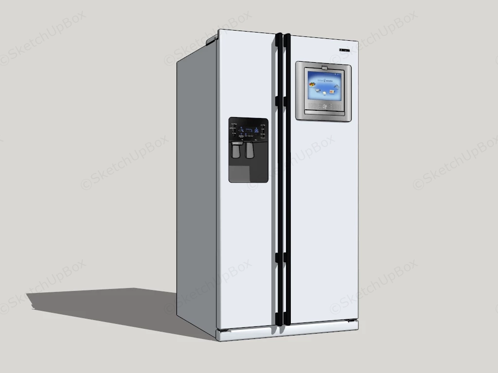 White French Door Refrigerator sketchup model preview - SketchupBox
