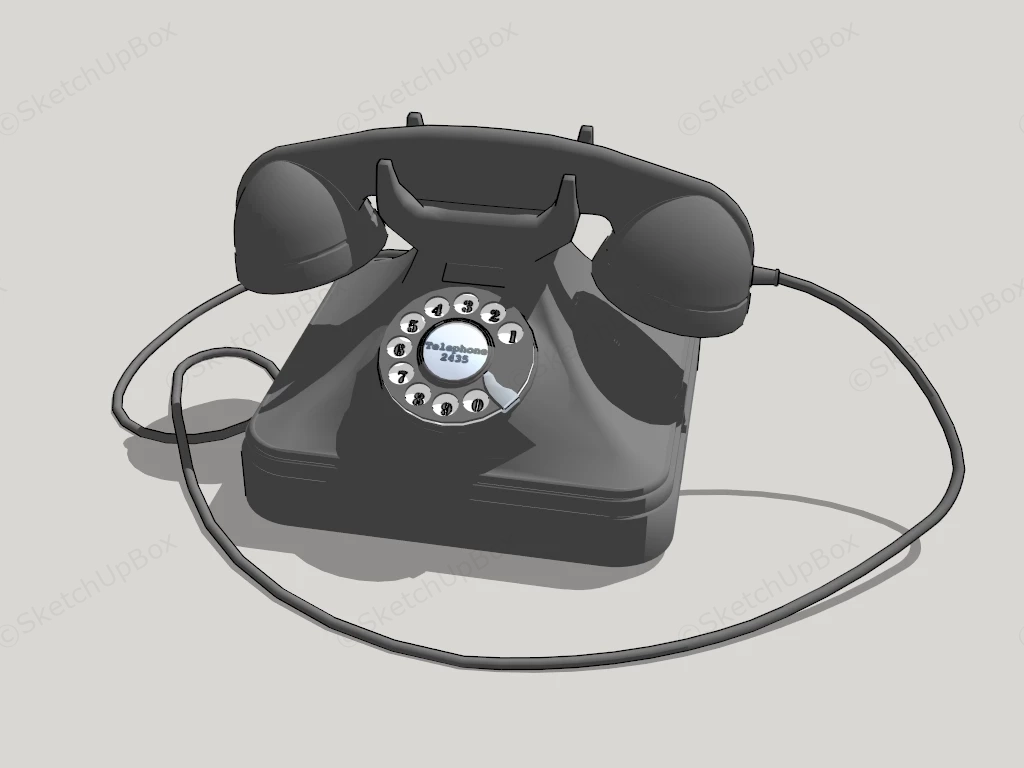 Old Rotary Phone sketchup model preview - SketchupBox