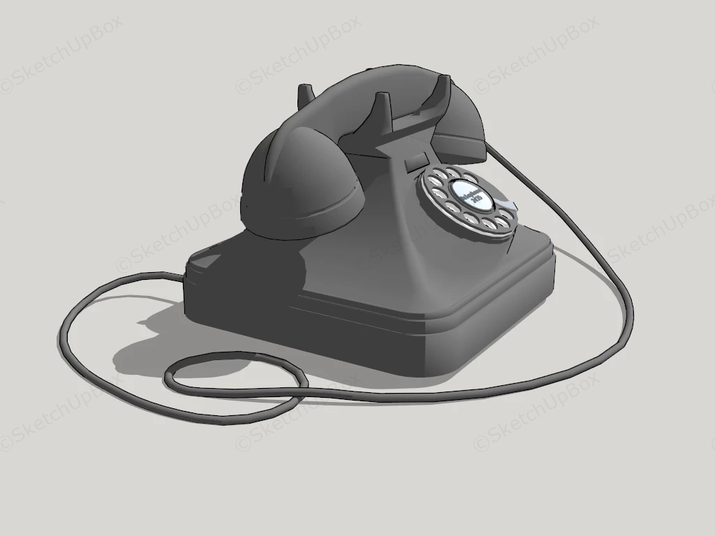 Old Rotary Phone sketchup model preview - SketchupBox