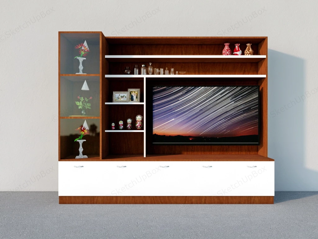 Entertainment Wall Unit sketchup model preview - SketchupBox