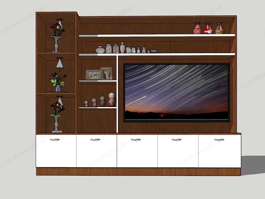 Entertainment Wall Unit sketchup model preview - SketchupBox