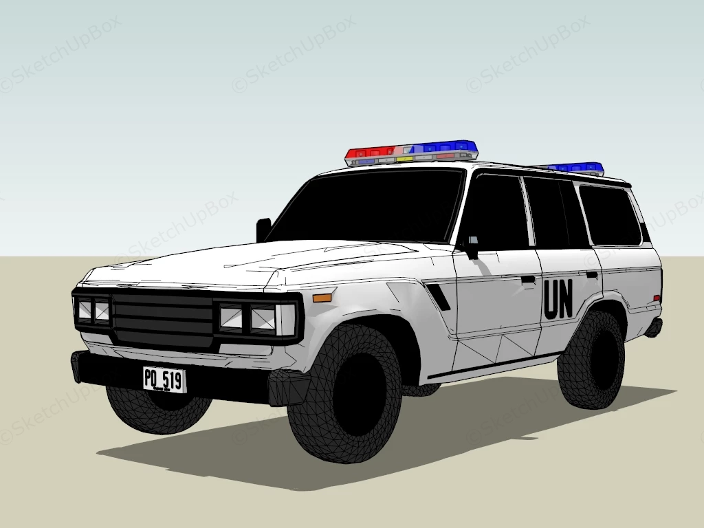 United Nations Police Car sketchup model preview - SketchupBox