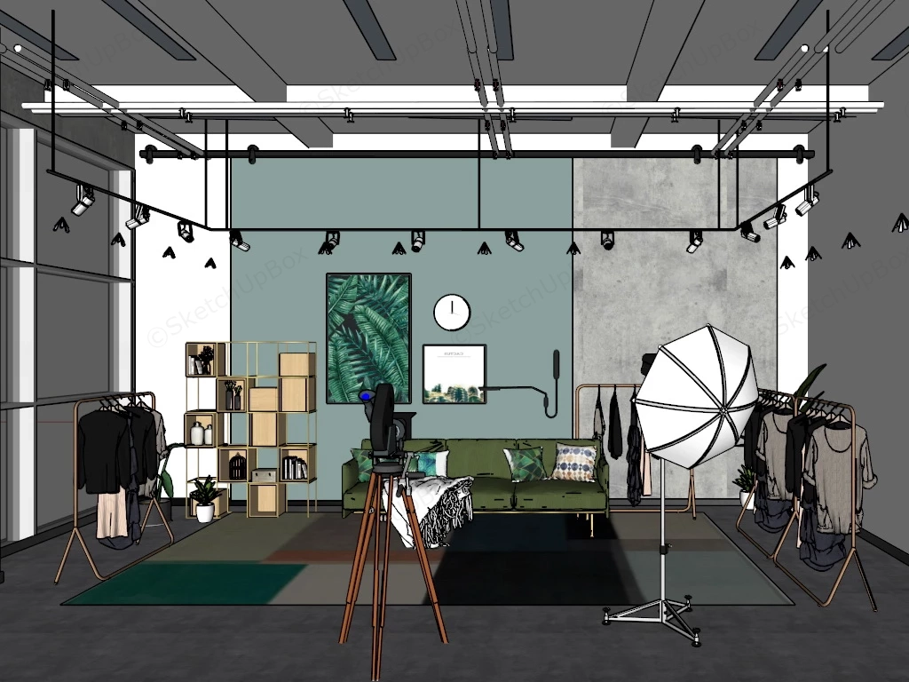 Clothing Live Streaming Room sketchup model preview - SketchupBox