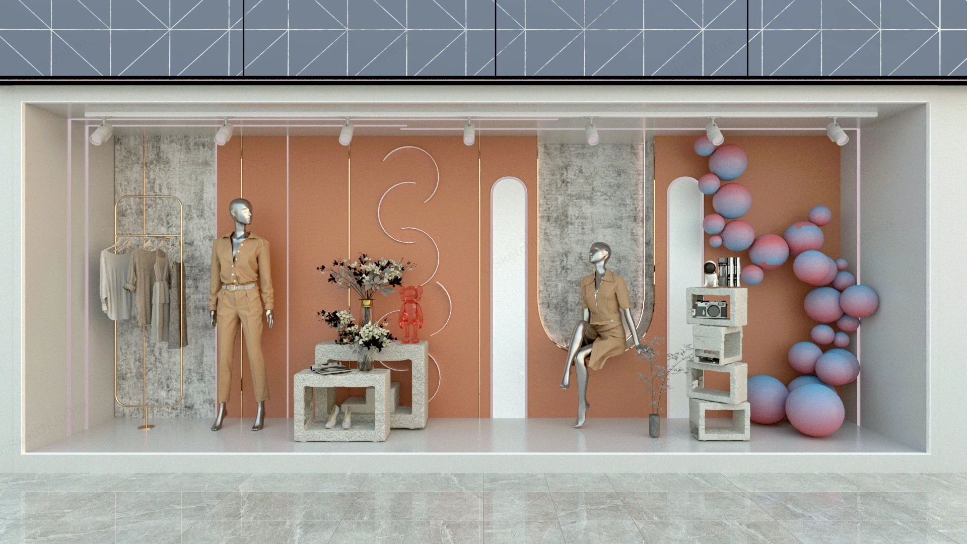 Clothing Store Window Display sketchup model preview - SketchupBox