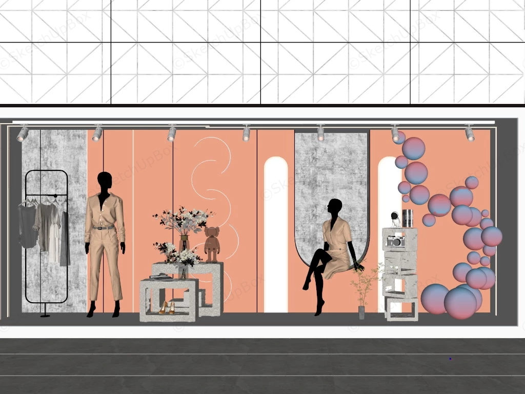Clothing Store Window Display sketchup model preview - SketchupBox