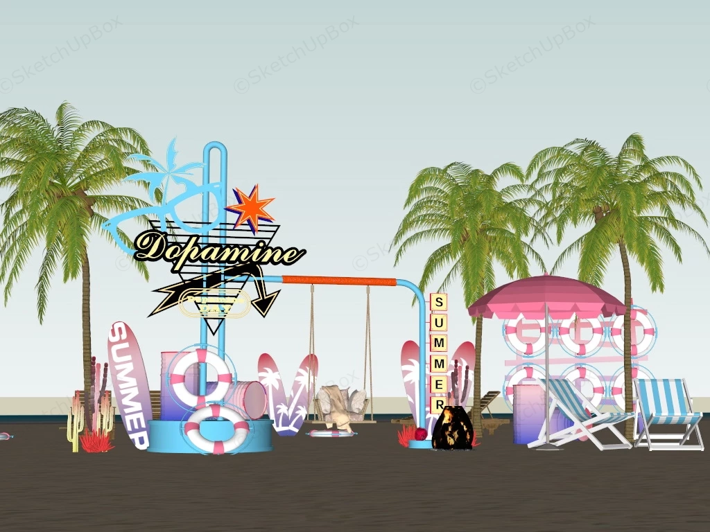 Beach Dopamine Art Installation sketchup model preview - SketchupBox