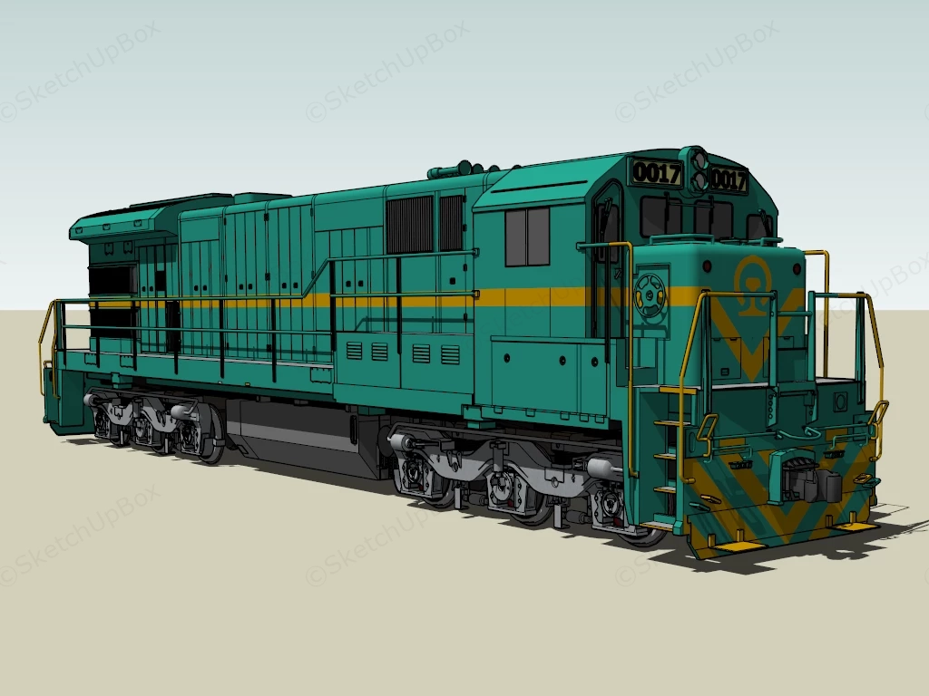 Old Locomotive Train sketchup model preview - SketchupBox