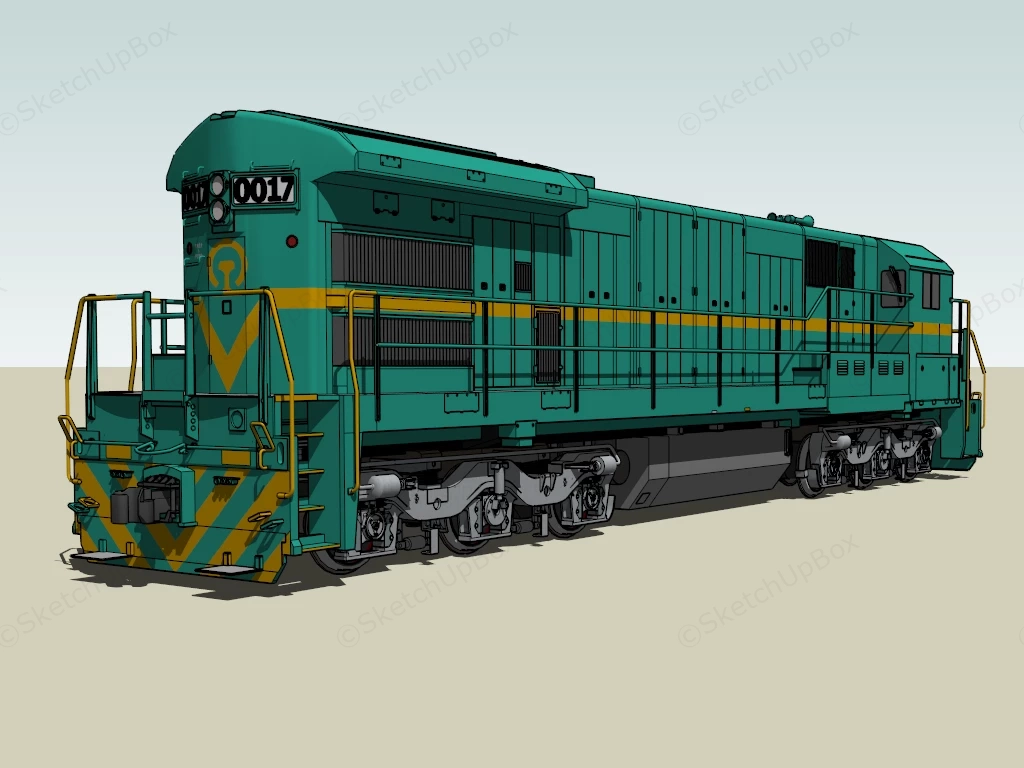 Old Locomotive Train sketchup model preview - SketchupBox