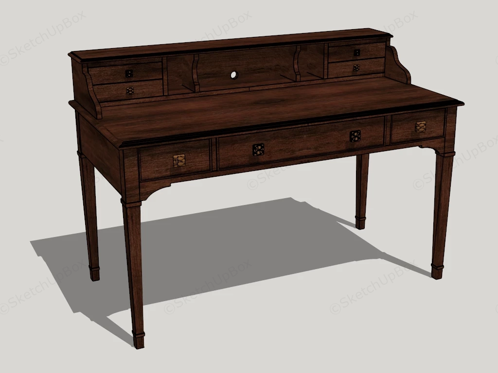 Vintage Writing Desk sketchup model preview - SketchupBox