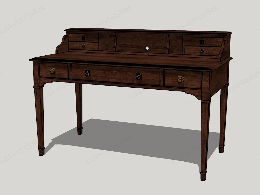 Vintage Writing Desk sketchup model preview - SketchupBox