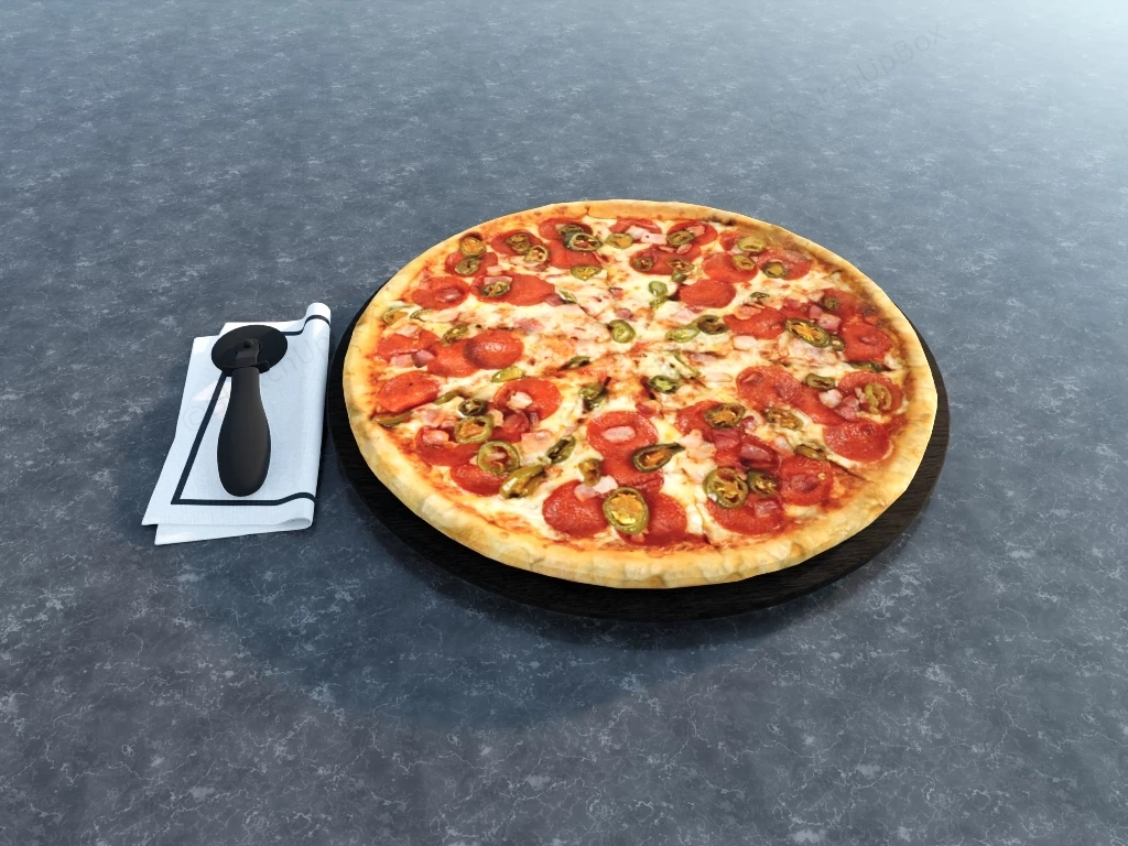 Spicy Tomato Pizza sketchup model preview - SketchupBox