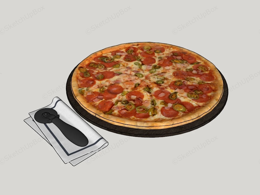Spicy Tomato Pizza sketchup model preview - SketchupBox