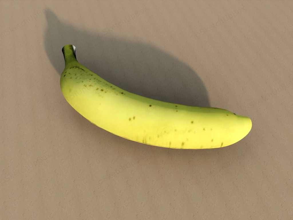 Single Banana Fruit sketchup model preview - SketchupBox