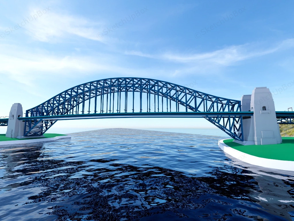 Arch Steel Bridge sketchup model preview - SketchupBox