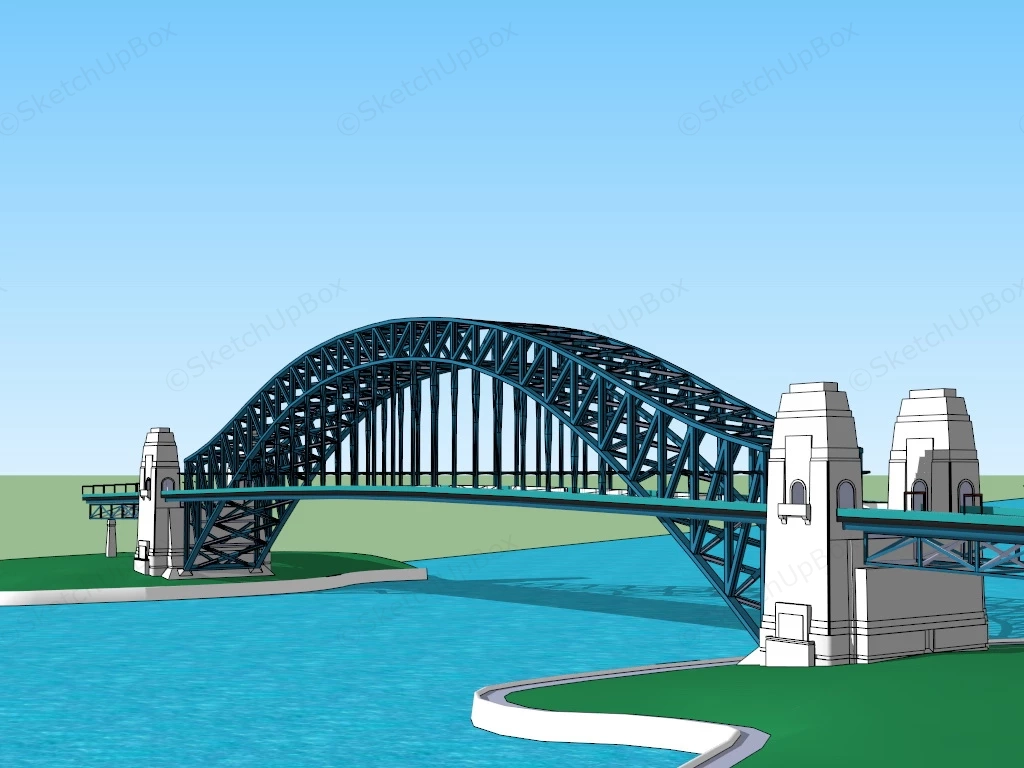 Arch Steel Bridge sketchup model preview - SketchupBox