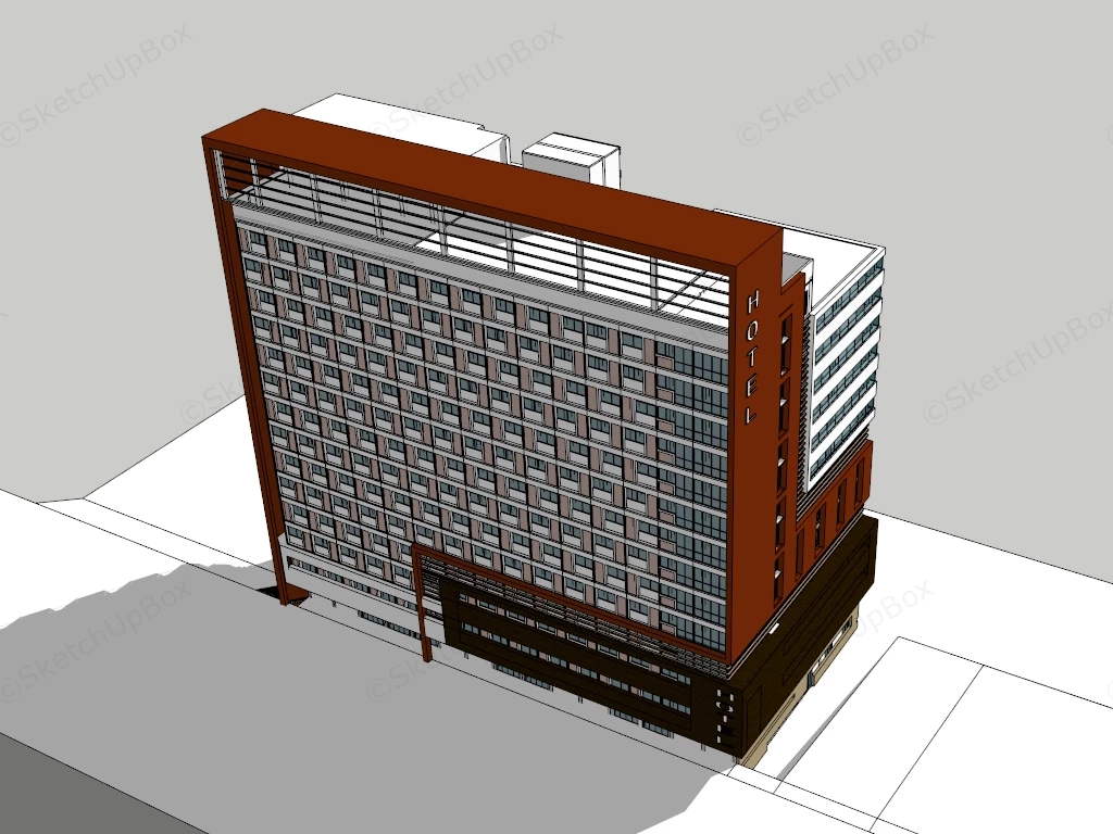 Urban Boutique Hotel sketchup model preview - SketchupBox