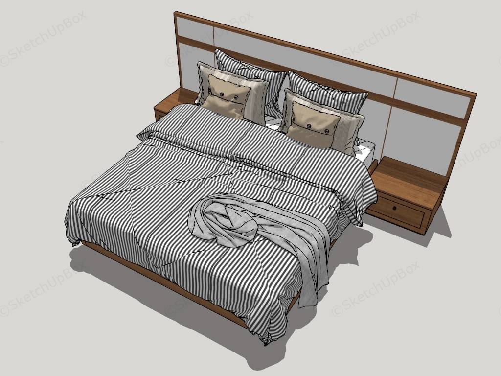 High Headboard Platform Bed sketchup model preview - SketchupBox