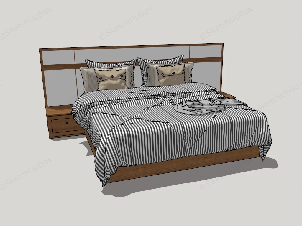 High Headboard Platform Bed sketchup model preview - SketchupBox