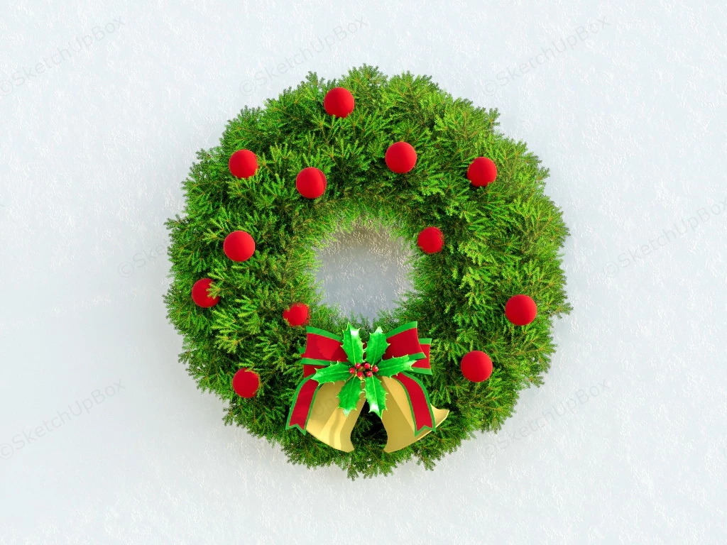 Traditional Christmas Wreath sketchup model preview - SketchupBox