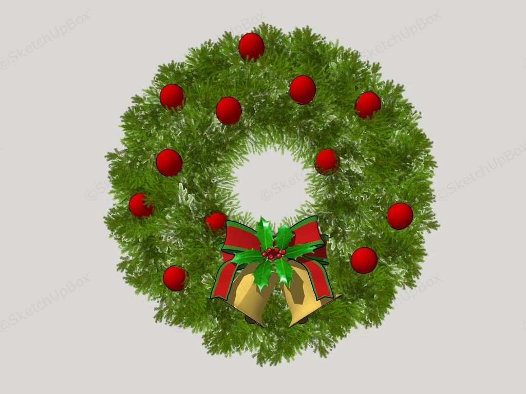 Traditional Christmas Wreath sketchup model preview - SketchupBox