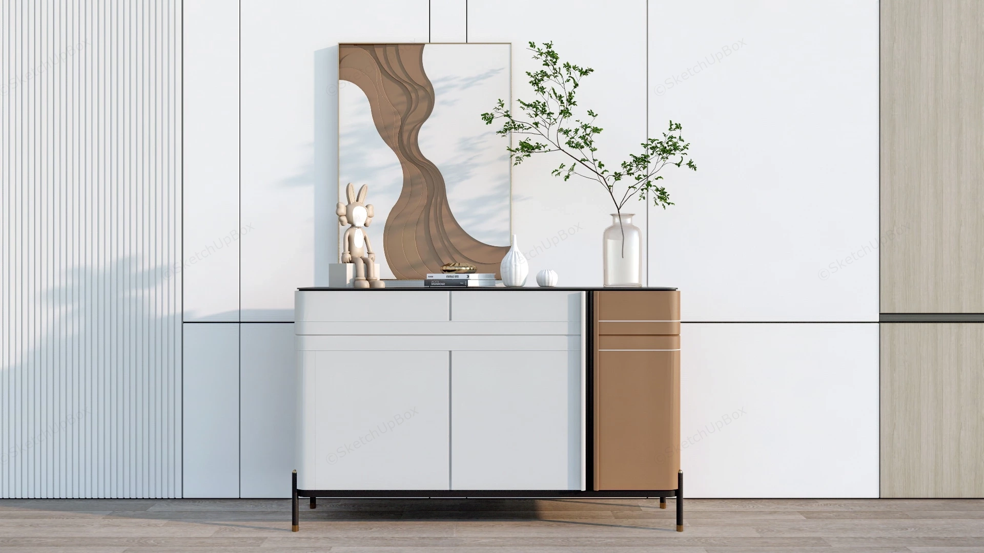 Modern Sideboard Buffet Cabinet sketchup model preview - SketchupBox