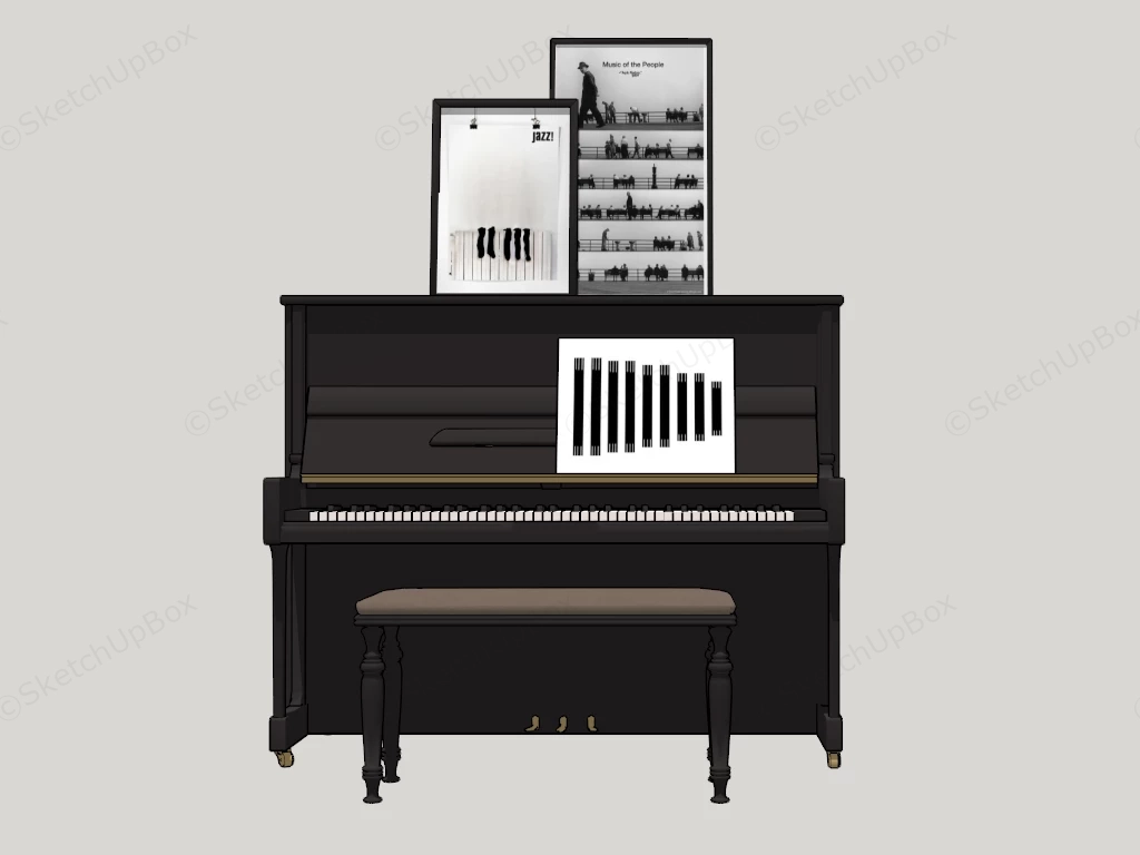 Home Piano sketchup model preview - SketchupBox