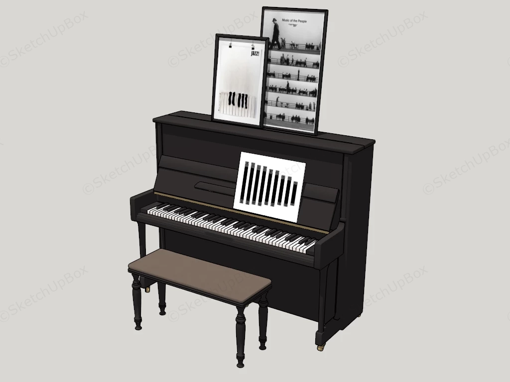 Home Piano sketchup model preview - SketchupBox