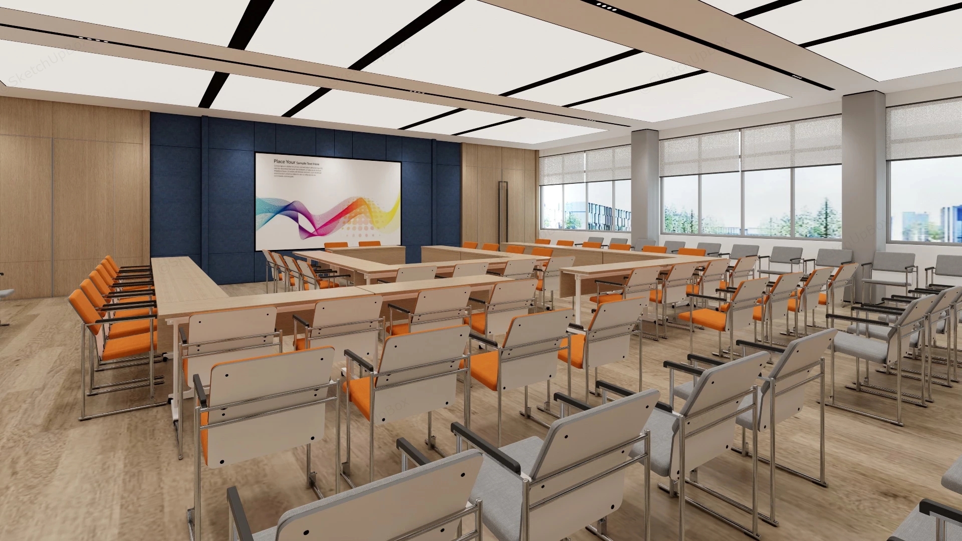 Classroom Training Room Design sketchup model preview - SketchupBox