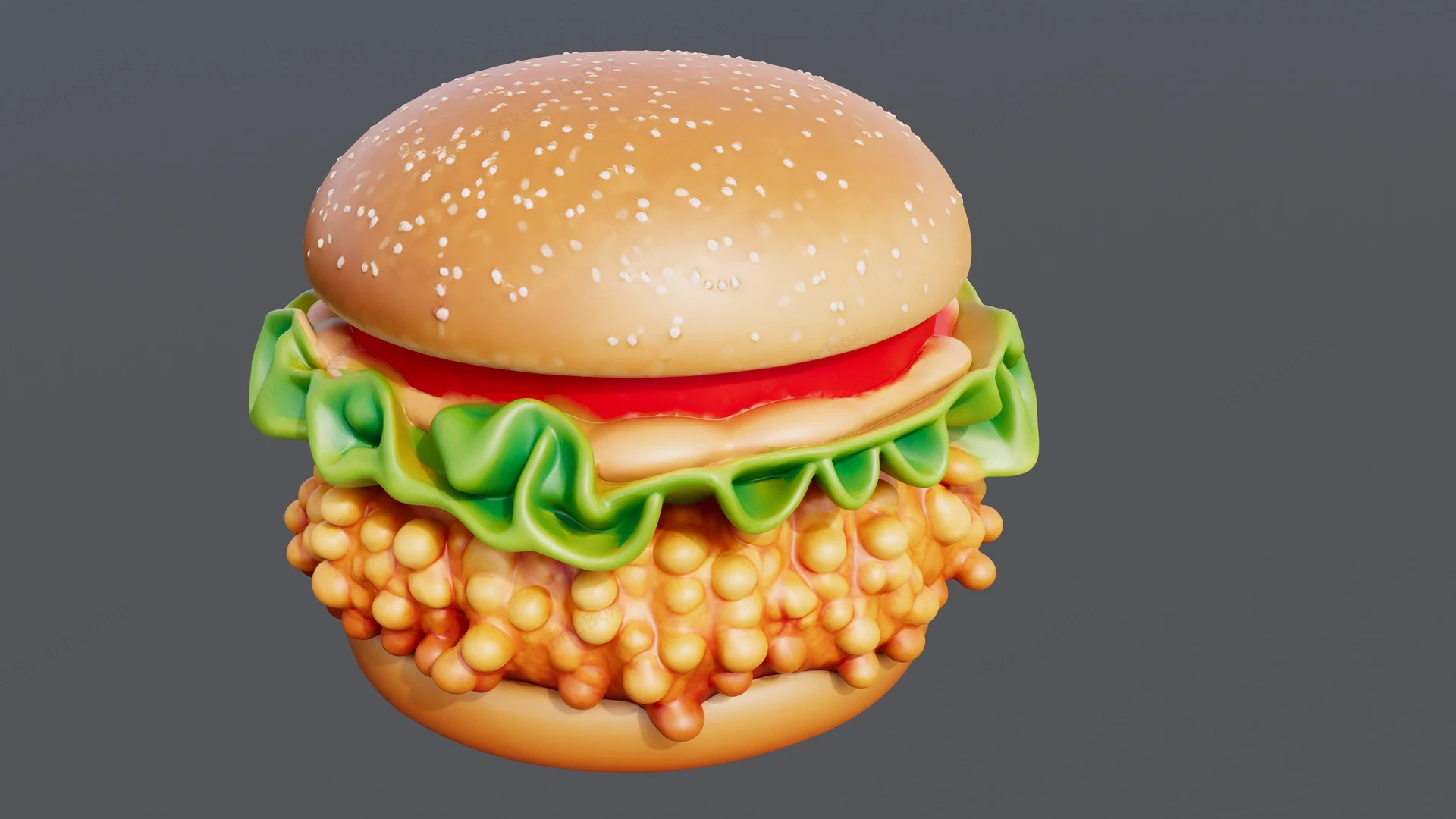 Fried Chicken Burger sketchup model preview - SketchupBox