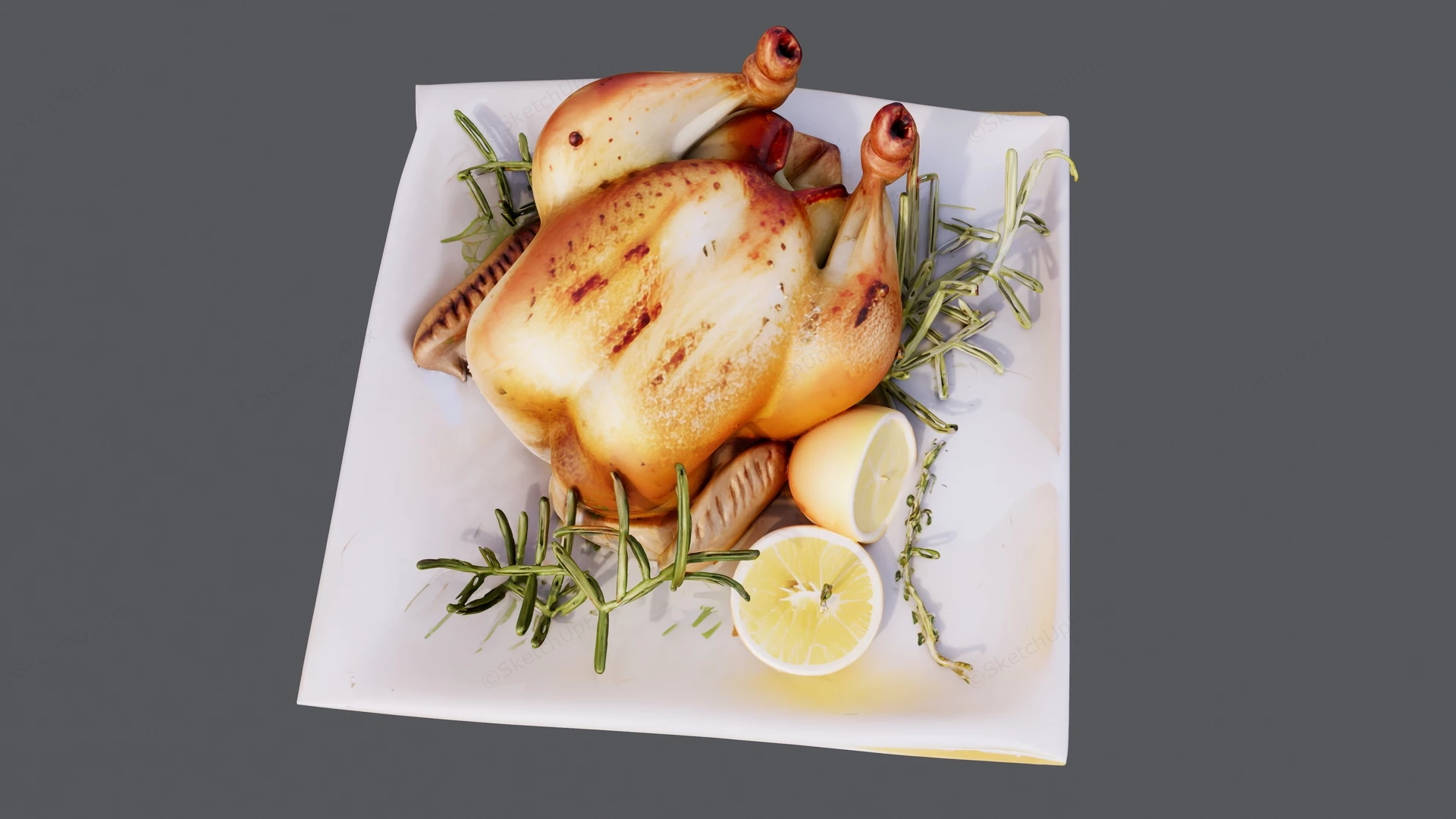 Lemon Roasted Chicken sketchup model preview - SketchupBox