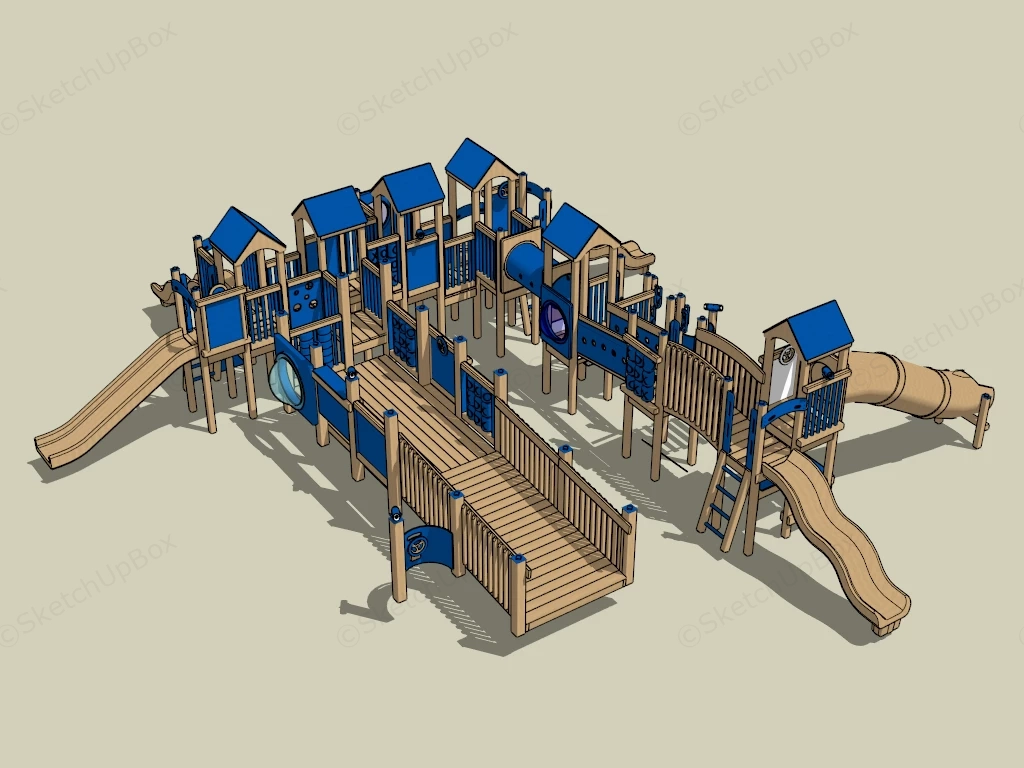 Commercial Playset sketchup model preview - SketchupBox