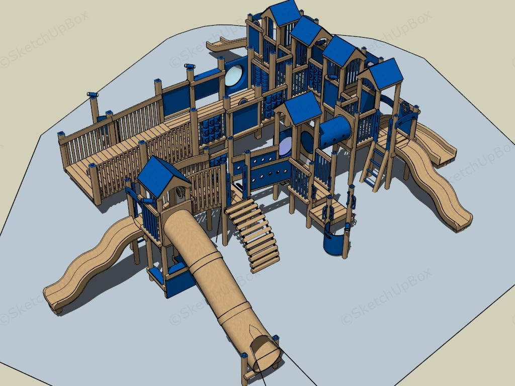 Commercial Playset sketchup model preview - SketchupBox