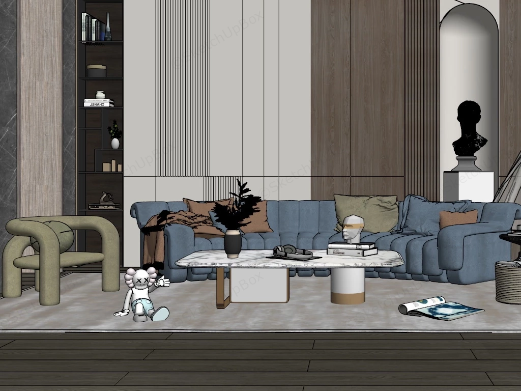 Casual Living Room Ideas sketchup model preview - SketchupBox