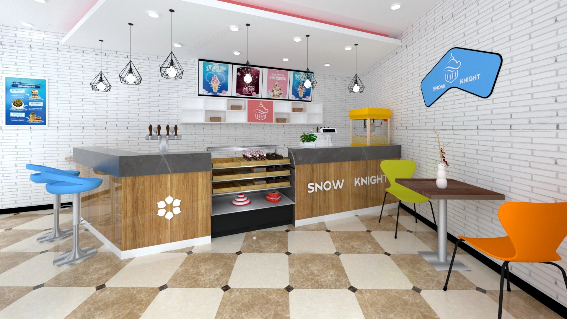 Ice Cream Shop sketchup model preview - SketchupBox
