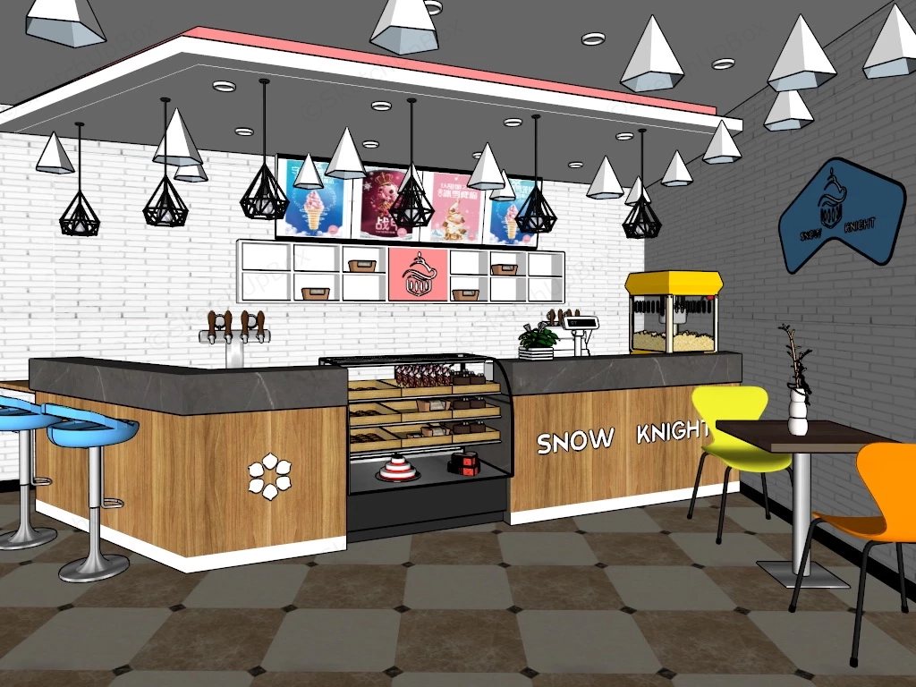 Ice Cream Shop sketchup model preview - SketchupBox