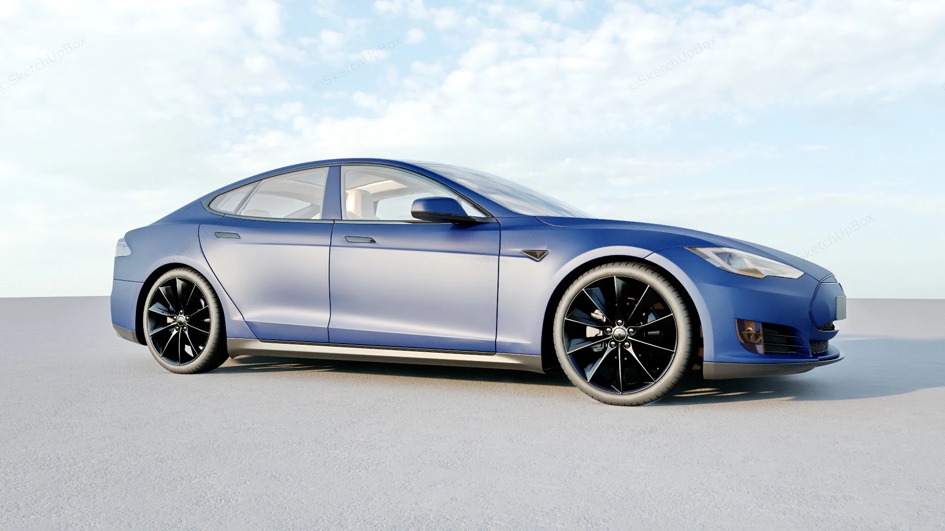 Tesla Model S sketchup model preview - SketchupBox