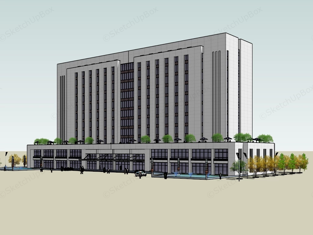 Government Affairs Service Center sketchup model preview - SketchupBox
