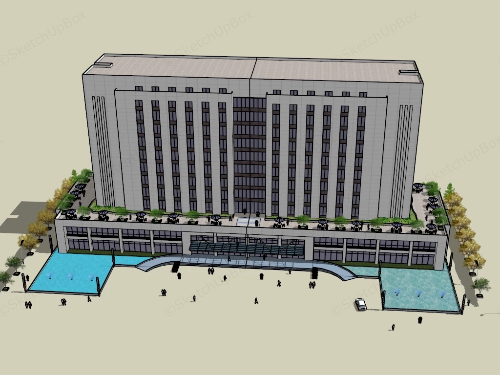 Government Affairs Service Center sketchup model preview - SketchupBox